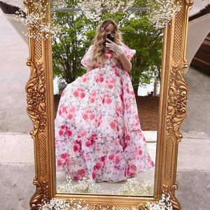 JessaKae Wendy Dress Pink Purple Floral Princess Tea Party Dress Gown Size XL